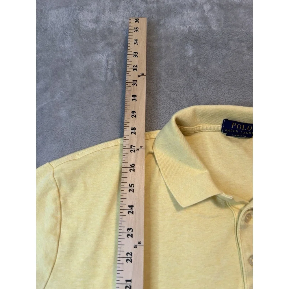 Polo Ralph Lauren Mens Shirt XXL Yellow  Short Sleeve Pony Logo